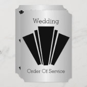 アールデコ白黒シルバー結婚式 プログラム (正面/裏面)