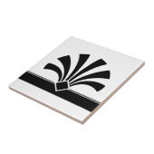 アールデコ白黒ジオメトリフラワー要素06 タイル (側面)