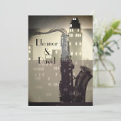 アールデコ白黒スカイライングラマー結婚ズ 招待状 (スタンド正面)