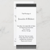 アールデコ白黒ストライプ結婚式 プログラム (正面/裏面)