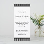 アールデコ白黒ストライプ結婚式 プログラム (スタンド正面)