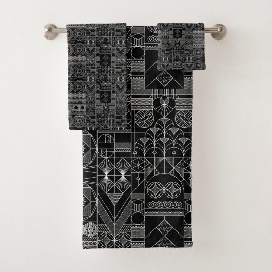 アールデコ白黒バスタオル バスタオルセット (インサイチュ)