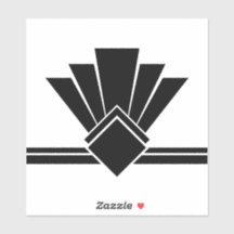 アールデコ白黒ファンパネル及びスティックタイル