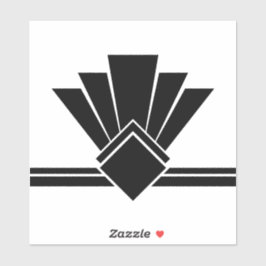 アールデコ白黒ファンパネル及びスティックタイル シール