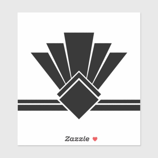 アールデコ白黒ファンパネル及びスティックタイル シール (シート)