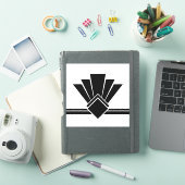 アールデコ白黒ファンパネル及びスティックタイル シール (iPadカバー)