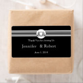 アールデコ白黒メダリオンウォーターボトルラベル ラベル (インサイチュ)