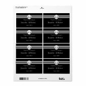 アールデコ白黒メダリオンウォーターボトルラベル ラベル (フルシート)