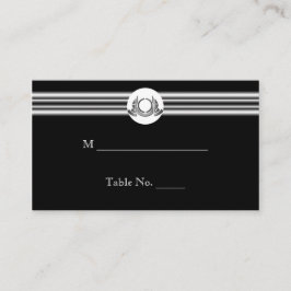 アールデコ白黒メダリオン結婚座席表 プレイスカード