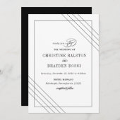 アールデコ白黒結婚式招待状 招待状 (正面/裏面)