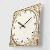 アールデコ白 スクエア壁時計 (傾斜)