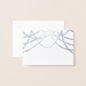 アールデコ着座座席表シルバーストリングライト 箔カード (裏面封筒付き)