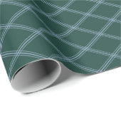 アールデコ石板ブルーダイアモンズオンフォレストグリーン ラッピングペーパー (ロールコーナー)