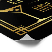 アールデコ禁止終了ここに署名プリント ポスター (角)