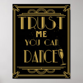 アールデコ私を信頼してダンスパーティープリント ポスター