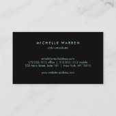 アールデコ積み上げモノグラムのロゴ（ミントブルー/グリーン） 名刺 (裏面)