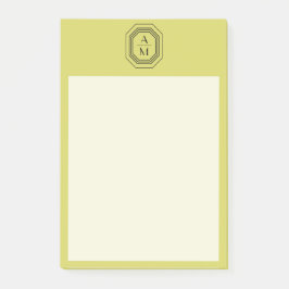 アールデコ積み上げモノグラムのロゴ（黄色い緑） ポストイット