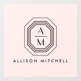 アールデコ積み上げモノグラムロゴ（ピンク） ウィンドウサイン