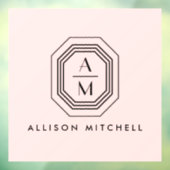 アールデコ積み上げモノグラムロゴ（ピンク） ウィンドウサイン (シート3)