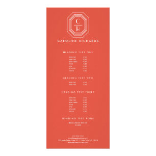 アールデコ積み重ねモノグラムのロゴをサンゴに ラックカード