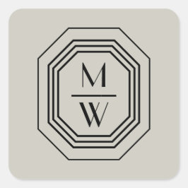 アールデコ積み重ねモノグラムのロゴをTaupeに貼る スクエアシール