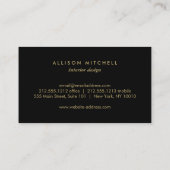 アールデコ積み重ねモノグラムのロゴフェイク金ゴールド 名刺 (裏面)