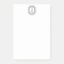 アールデコ積み重ねモノグラムのロゴ（黒/白） ポストイット