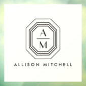 アールデコ積み重ねモノグラムロゴアイボリー ウィンドウサイン (シート3)