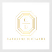 アールデコ積み重ねモノグラムロゴ金ゴールド/白 ウィンドウサイン (シート)