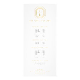 アールデコ積み重ねモノグラムロゴ金ゴールド/白 ラックカード