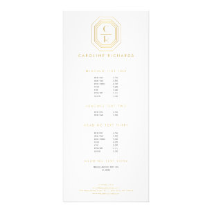 アールデコ積み重ねモノグラムロゴ金ゴールド/白 ラックカード