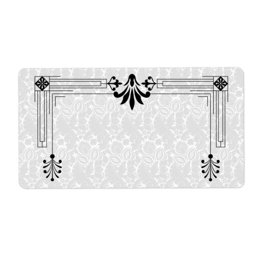 アールデコ空白の白黒宛名ラベル ラベル (正面)