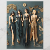 アールデコ紙人形スクラップブック紙 (裏面)