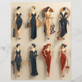 アールデコ紙人形スクラップブック紙 (正面)