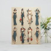 アールデコ紙人形スクラップブック紙 (スタンド正面)