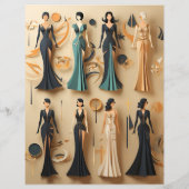 アールデコ紙人形スクラップブック紙 (裏面)