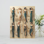 アールデコ紙人形スクラップブック紙 (スタンド正面)