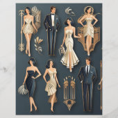 アールデコ紙人形スクラップブック紙 (裏面)