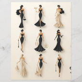 アールデコ紙人形スクラップブック紙 (正面)