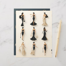 アールデコ紙人形スクラップブック紙