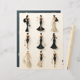 アールデコ紙人形スクラップブック紙