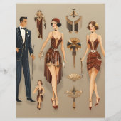 アールデコ紙人形スクラップブック紙 (裏面)