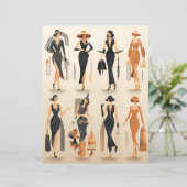 アールデコ紙人形スクラップブック紙 (スタンド正面)