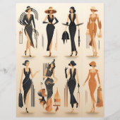 アールデコ紙人形スクラップブック紙 (正面)