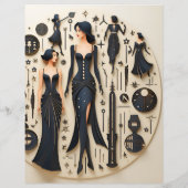 アールデコ紙人形スクラップブック紙 (裏面)