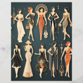 アールデコ紙人形スクラップブック紙 (正面)