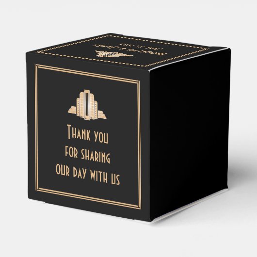 アールデコ素晴らしギャツビーありがとう結婚式の引き出物ボックス フェイバーボックス (裏面サイド)