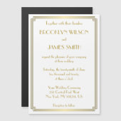 アールデコ素晴らしギャツビーのホワイトマグネット式の招待 マグネット招待状 (正面/裏面)