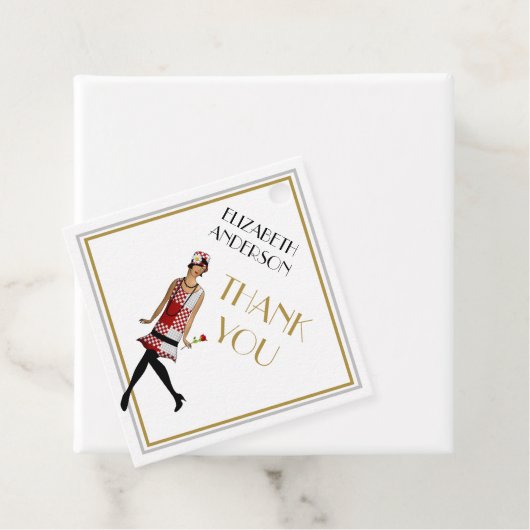 アールデコ素晴らしギャツビーサンキューブラック金ゴールドフラッパー フェイバータグ (インサイチュ)