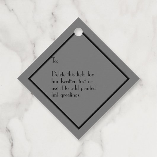 アールデコ素晴らしギャツビーサンキューブラック金ゴールドフラッパー フェイバータグ (裏面)